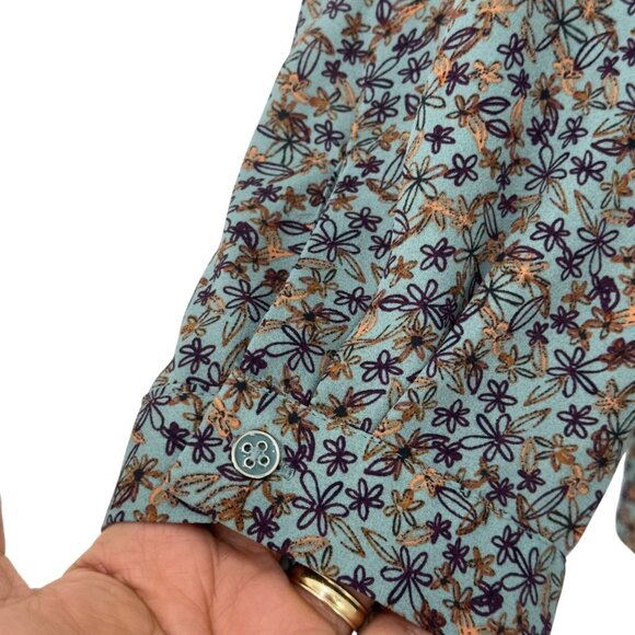 Zac & Rachel Womens Plus Size 3X Floral Long Sleeve Button Up  Top Blouse - Picture 10 of 13